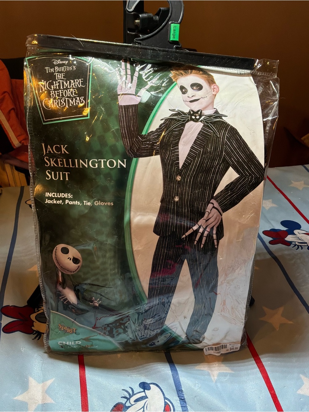 Disney nightmare before Christmas Jack skellington child costume size large